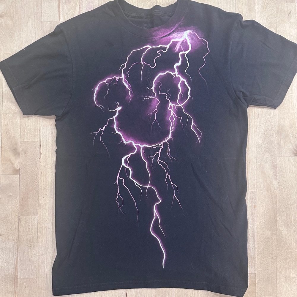 Disney Black and Purple Lightning Graphic Tee